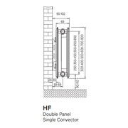 4HF1200 ULTRAHEAT compact4 radiator - 400mm High x 1200mm Wide, Double Panel Single Convector TYPE 21