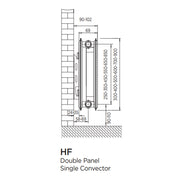 4HF500 ULTRAHEAT compact4 radiator - 400mm High x 500mm Wide, Double Panel Single Convector TYPE 21