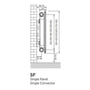 6SF1600 ULTRAHEAT compact4 radiator - 600mm High x 1600mm Wide, Single Panel Single Convector TYPE 11